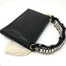 Load image into Gallery viewer, THE MACRAME CLUTCH BLACK / NATURAL