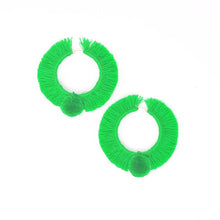 Load image into Gallery viewer, TONATI HOOP EARRINGS GREEN
