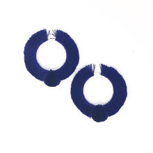 Load image into Gallery viewer, TONATI HOOP EARRINGS NAVY