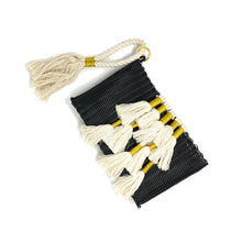 Load image into Gallery viewer, THE TAPESTRY KNOTTED CLUTCH BLACK / NATURAL