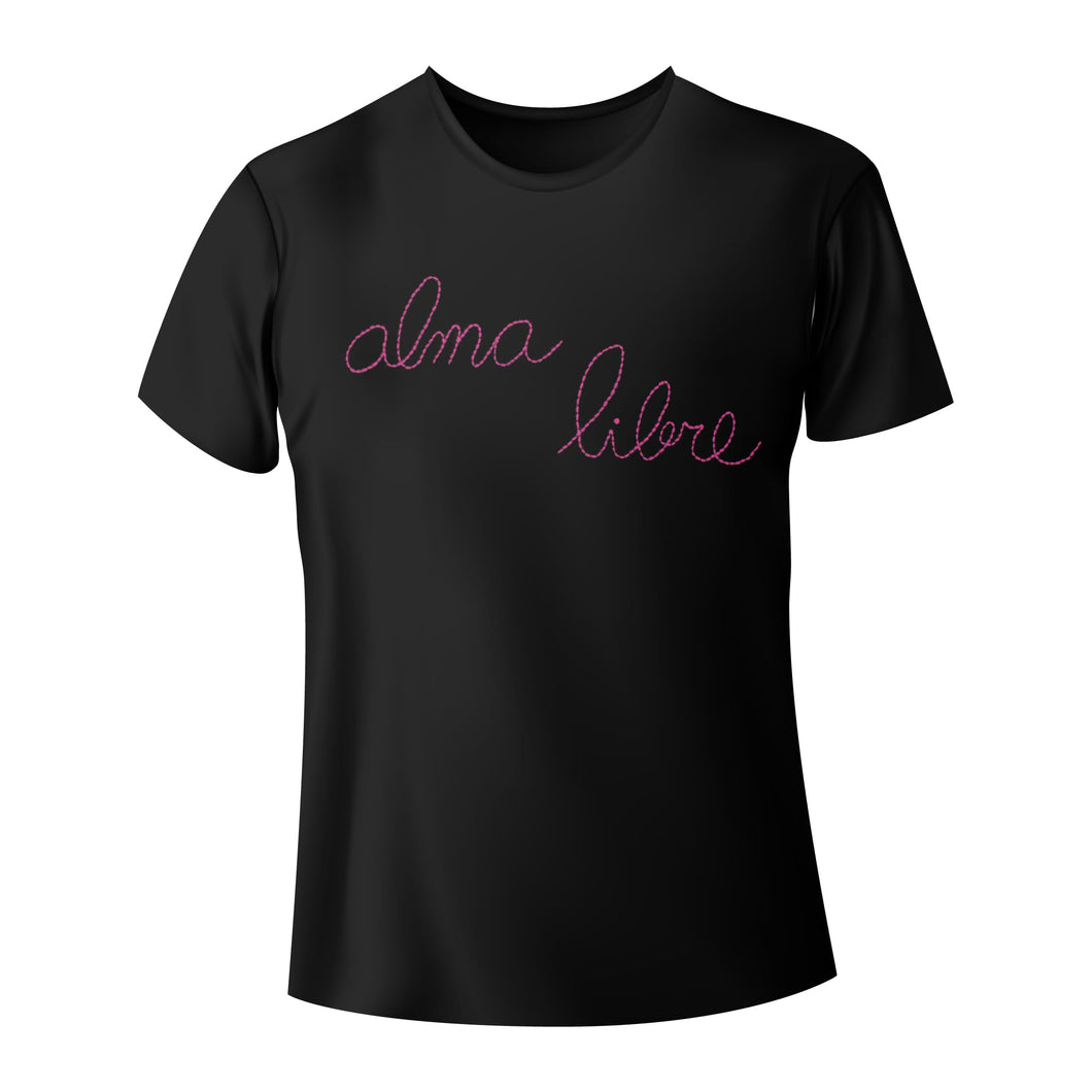 ALMA LIBRE BLACK T-SHIRT (FUCSIA)