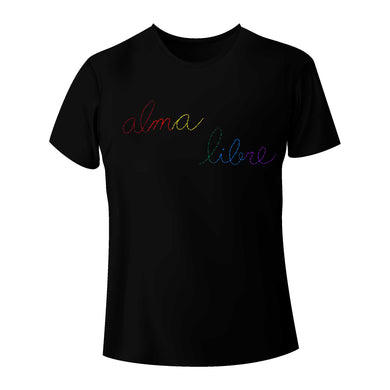 ALMA LIBRE BLACK T-SHIRT RAINBOW
