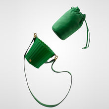 Load image into Gallery viewer, WOVEN LEATHER BUCKET GREEN