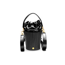 Load image into Gallery viewer, WOVEN LEATHER BUCKET BLACK