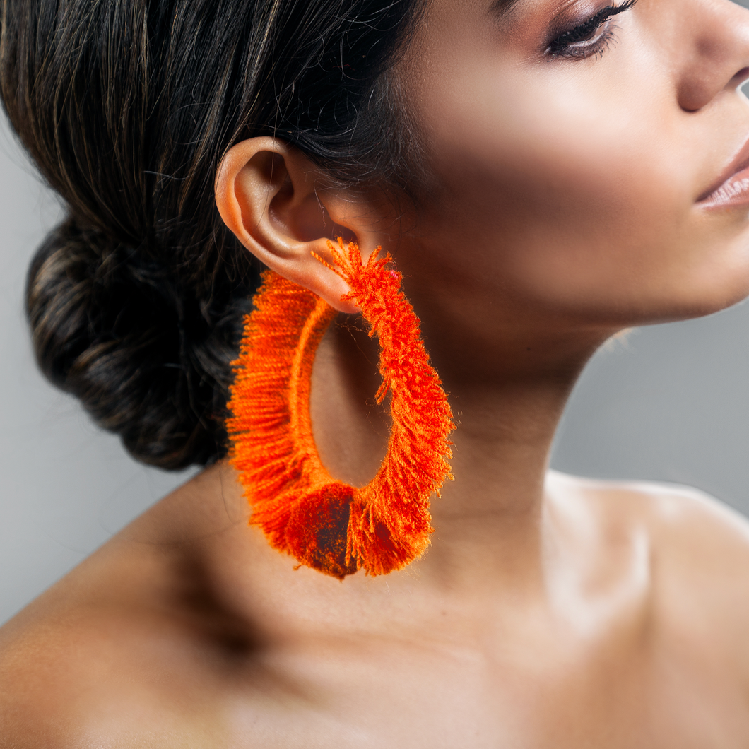 TONATI HOOP EARRINGS ORANGE