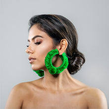Load image into Gallery viewer, TONATI HOOP EARRINGS GREEN