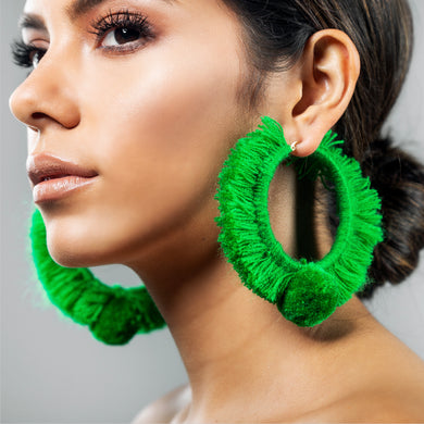 TONATI HOOP EARRINGS GREEN