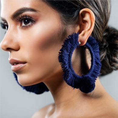 TONATI HOOP EARRINGS NAVY