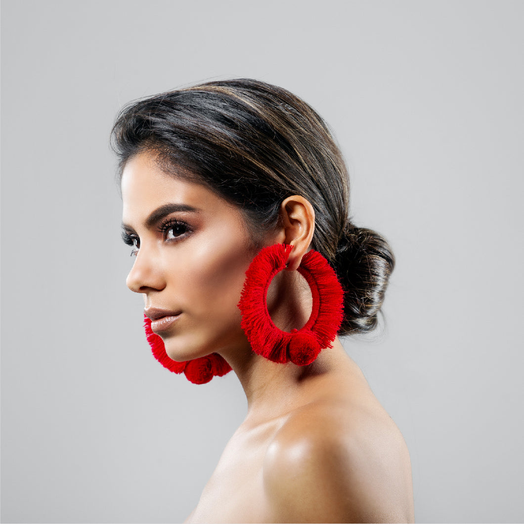 TONATI HOOP EARRINGS RED