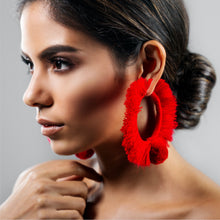 Load image into Gallery viewer, TONATI HOOP EARRINGS RED